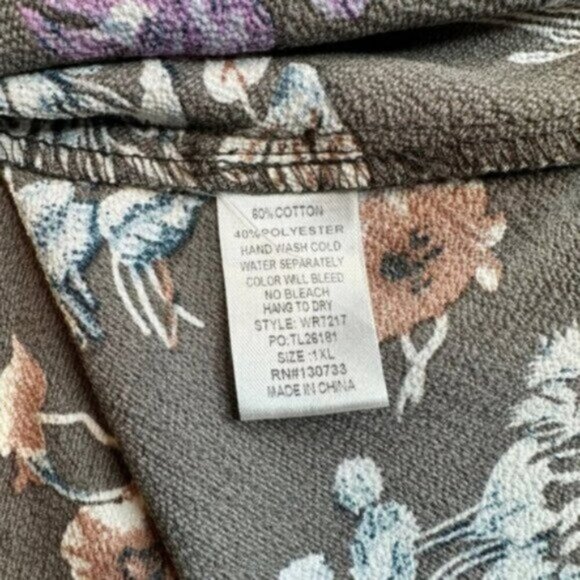 UMGEE| Dark Grey Floral Print Tunic Dress Size XL - Picture 7 of 12